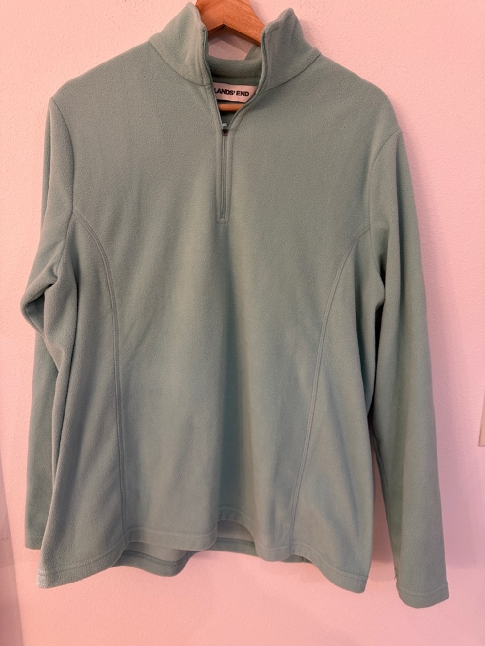 Lands' End Women's Half-Zip Fleece Pullover in aqua